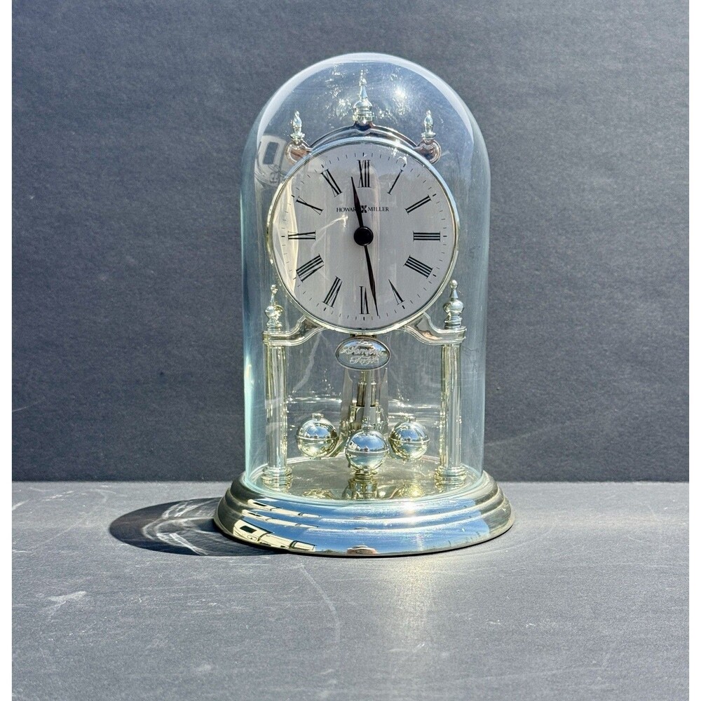 Howard Miller Vintage Glass Dome Clock Rotating Spheres *Not Working*